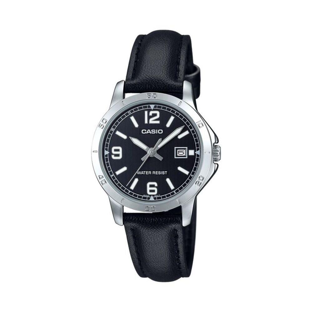 Casio Women’s Black Analog Watch with Black Dial - LTP-V004L-1B